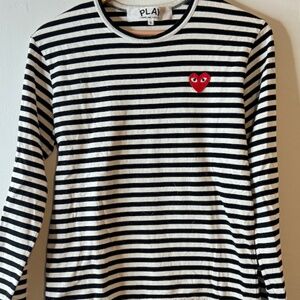 Men’s PLAY by Comme des Garcon Long Sleeve Tee, Size Small